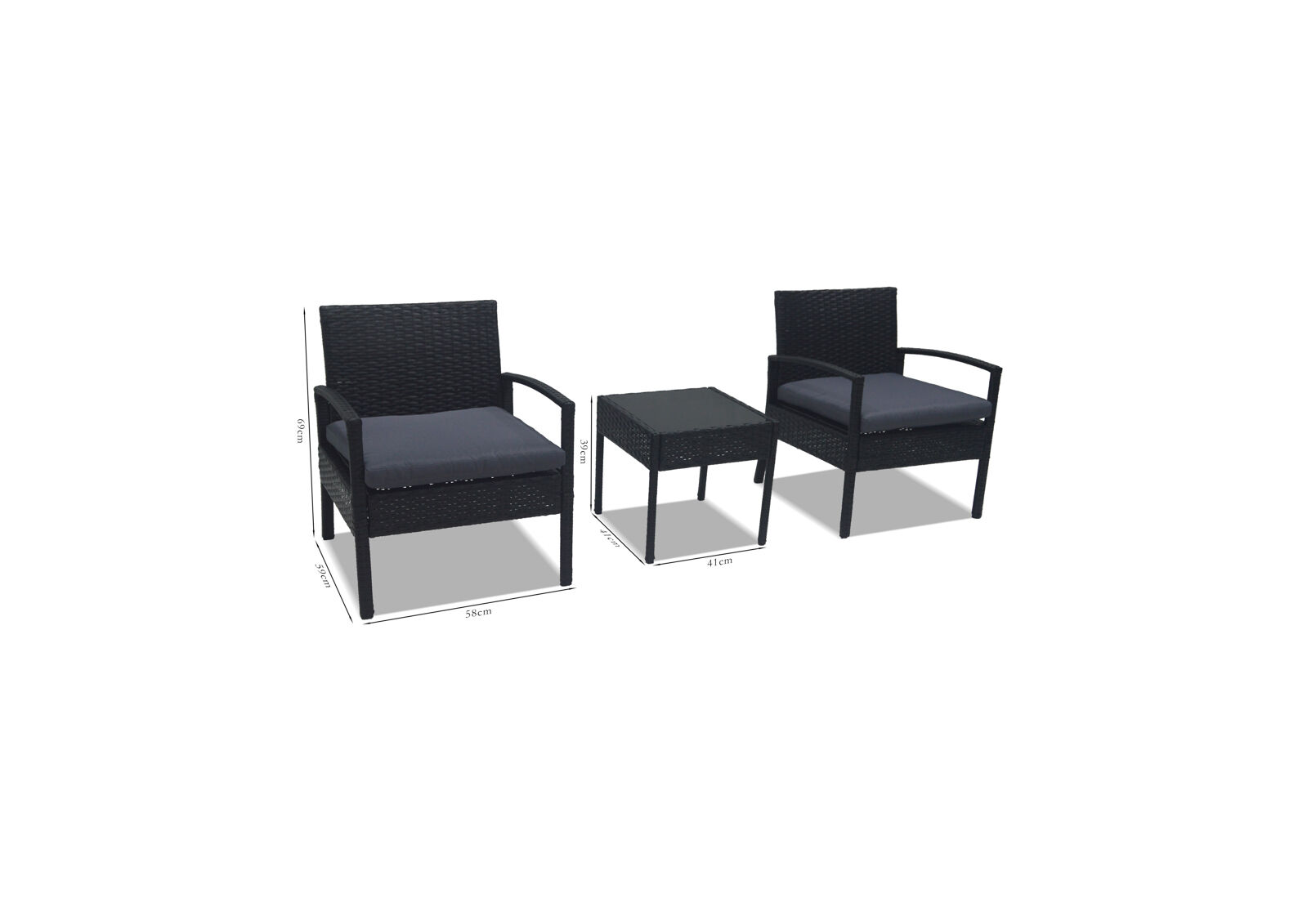 SOLANTO - 3 Piece Outdoor Setting SOLANTO