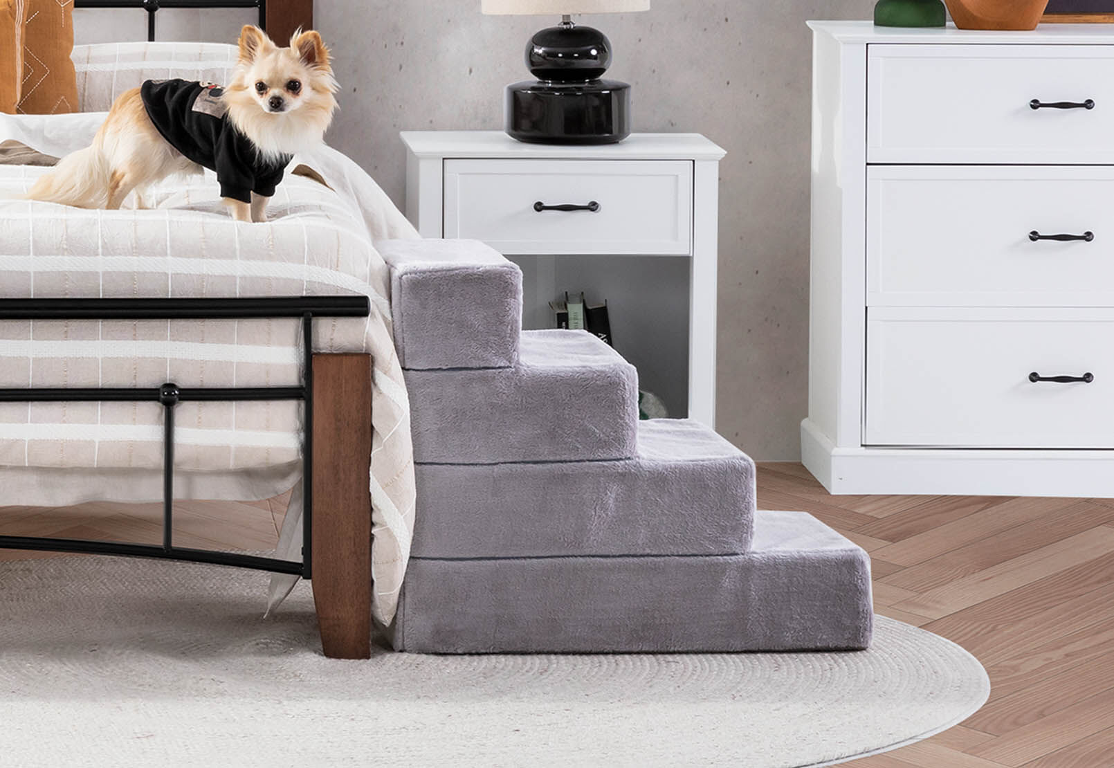 Dog stairs top for bed