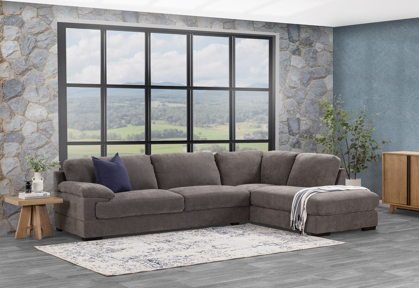 CANDACE FABRIC - Corner Lounge with RHF Chaise CANDACE FABRIC