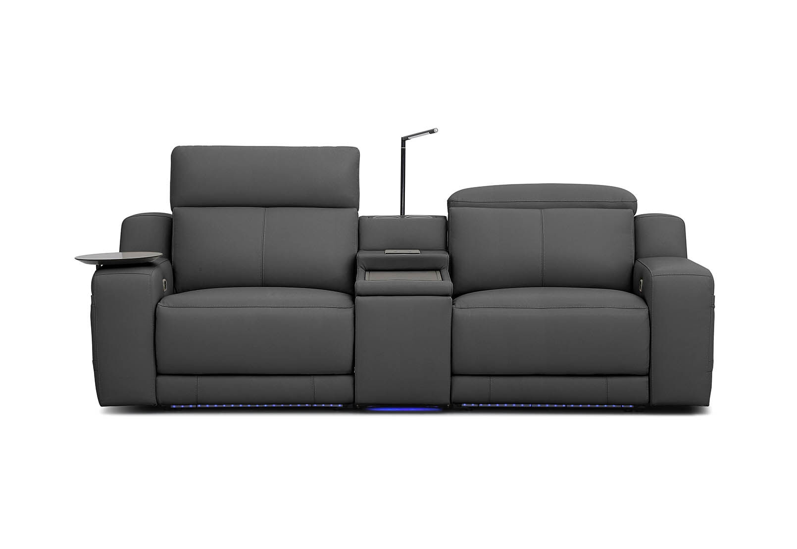 CASSIUS MK2 LEATHER - 2 Seater with Console and 2 Inbuilt Electric Recliners CASSIUS MK2 LEATHER