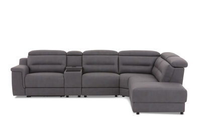JEFFRIES FABRIC - Corner Lounge with Inbuilt Electric Recliner and RHF Chaise