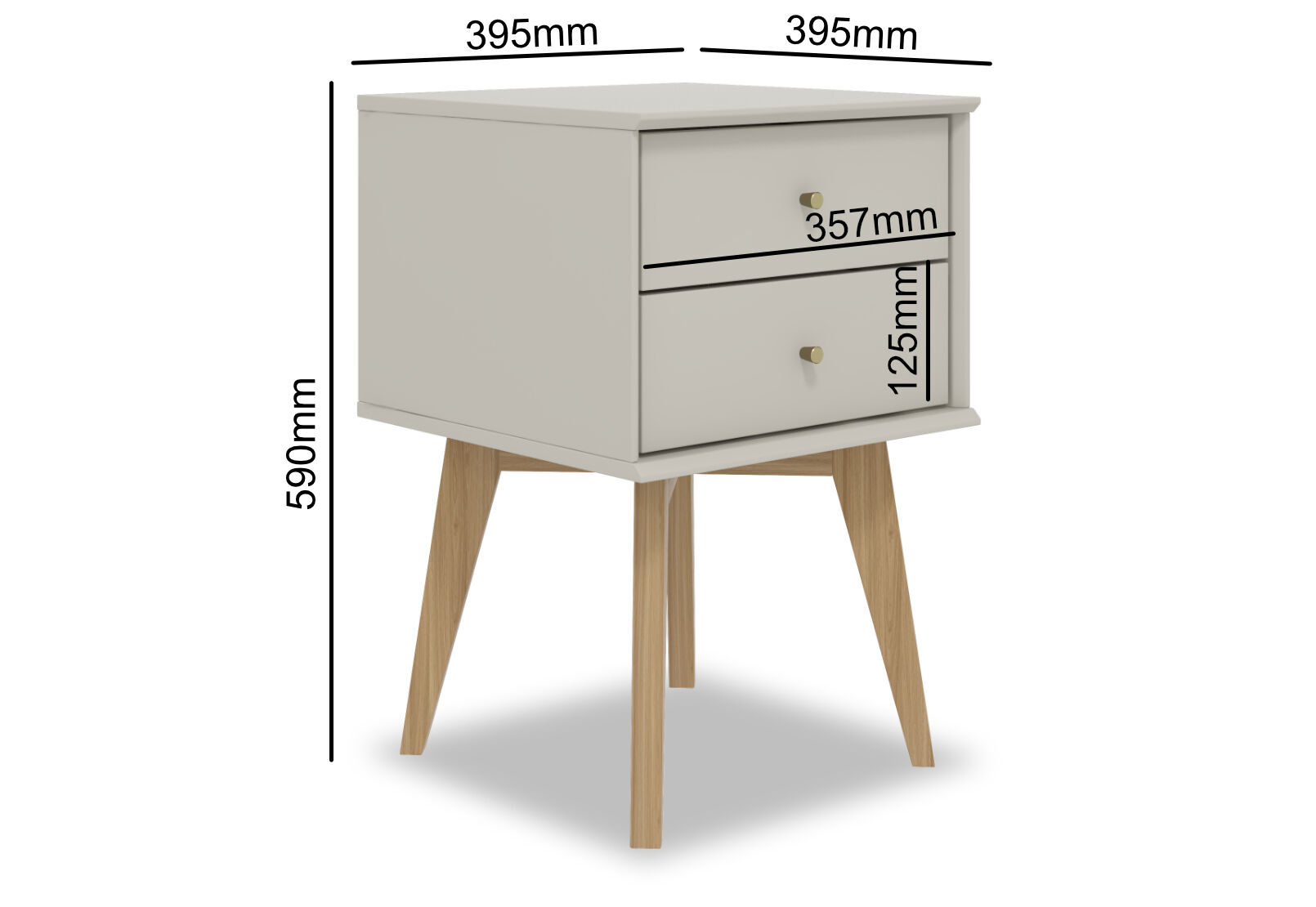 FIELDS - 2 Drawer Bedside Table FIELDS