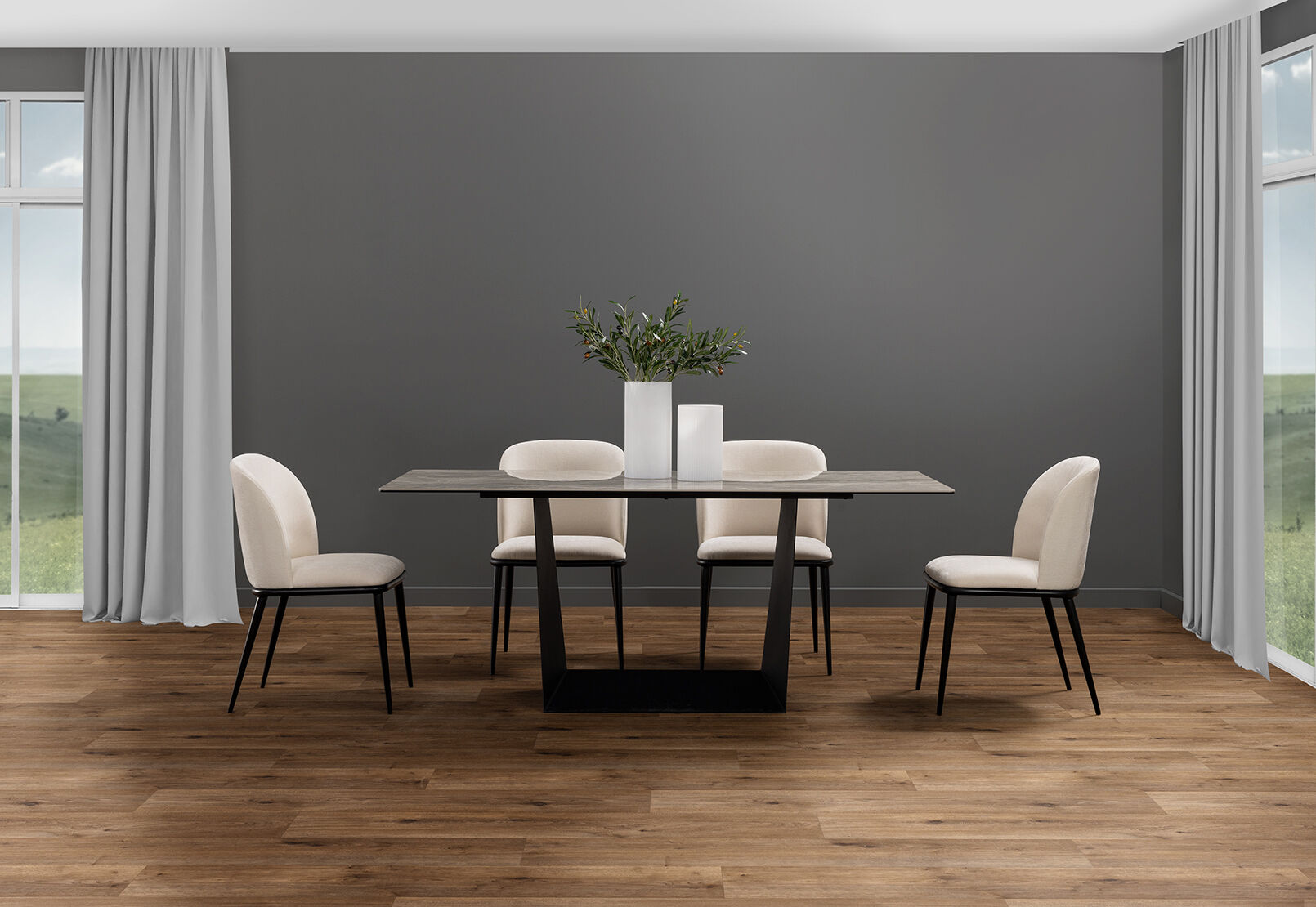 MILAS - 7 Piece Dining Suite with Cedric Dining Chairs. MILAS