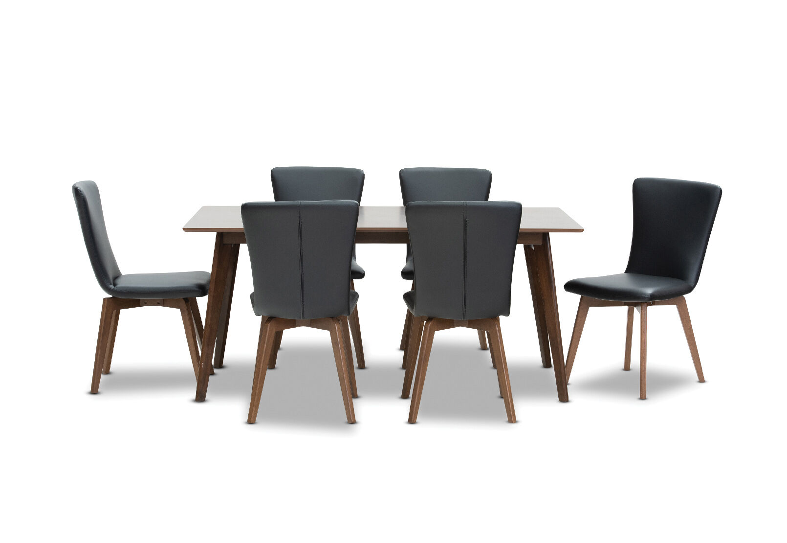 BLACK AUDRIC 7 Piece Dining Suite with Allcot Dining Chairs Amart