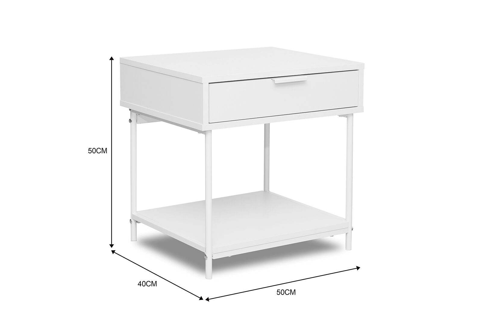 HESTER - White Bedside Table HESTER