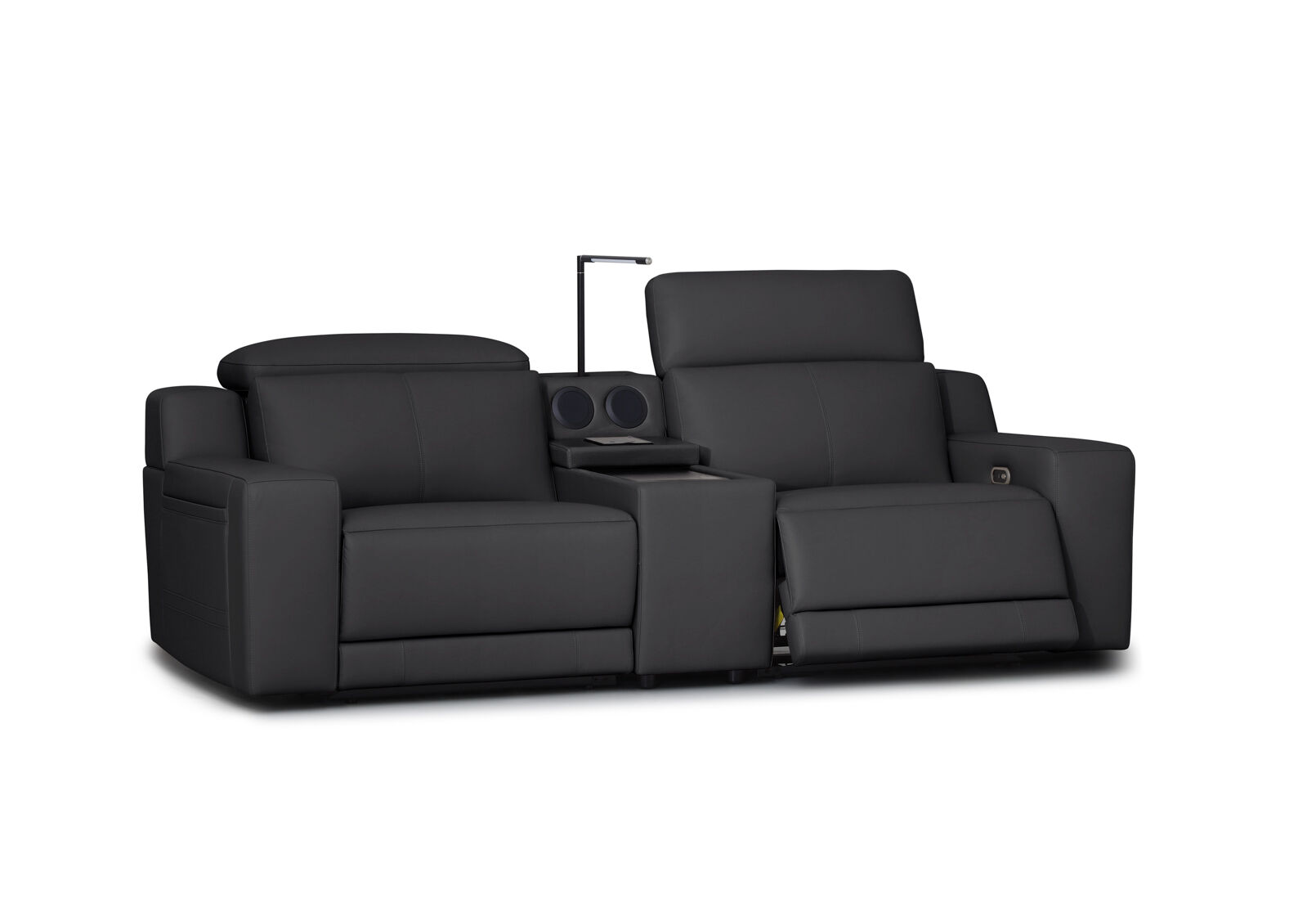 VANTRO LEATHER - 2 Seater Sofa with 2 Inbuilt Electric Recliners and Speaker Console VANTRO LEATHER