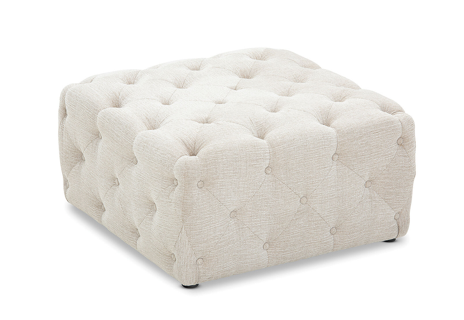 BEIGE DICKENSON Fabric Ottoman
