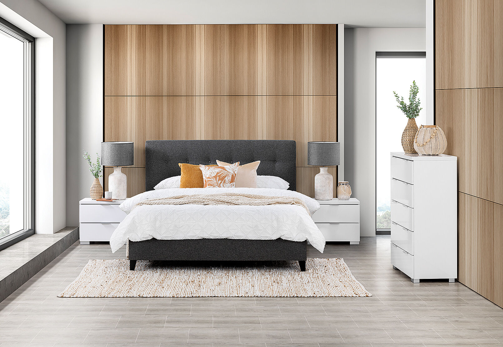 DARK GREY SOPHIE MK2 4 Piece Queen Bedroom Suite | Amart ...