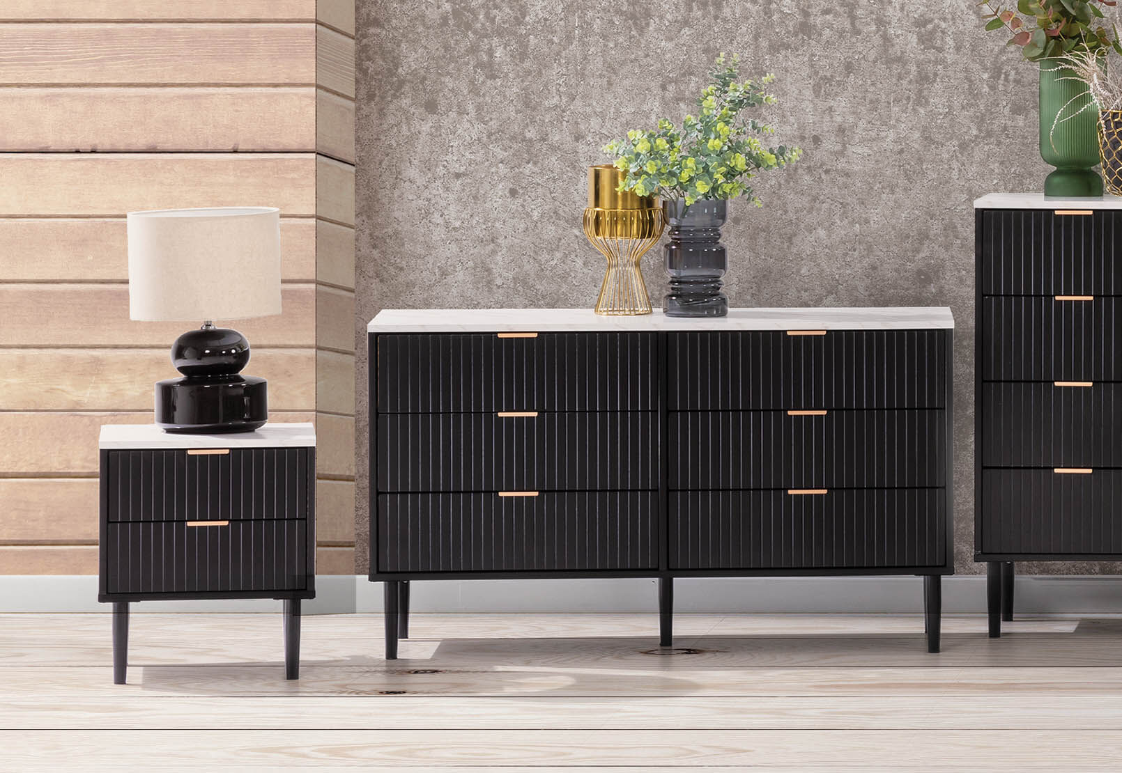 Black dresser with marble top deals