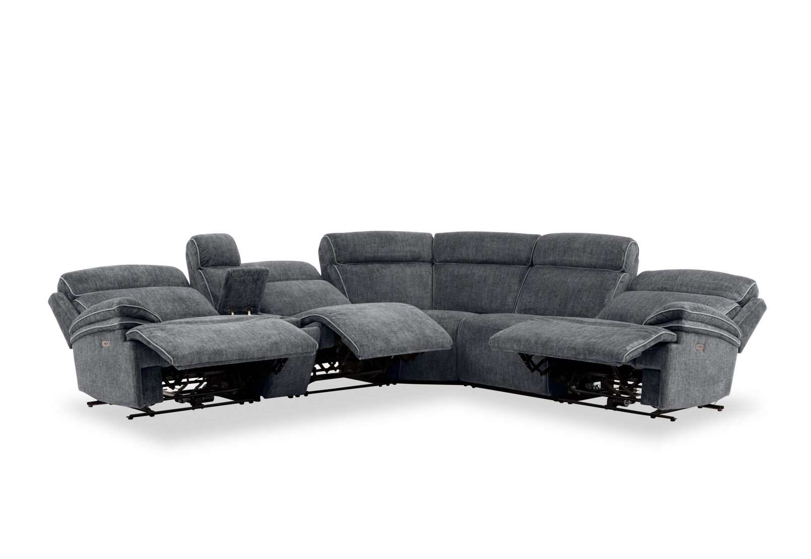 SEYMOUR FABRIC - 5 Seater Corner Lounge with LHF Console SEYMOUR FABRIC