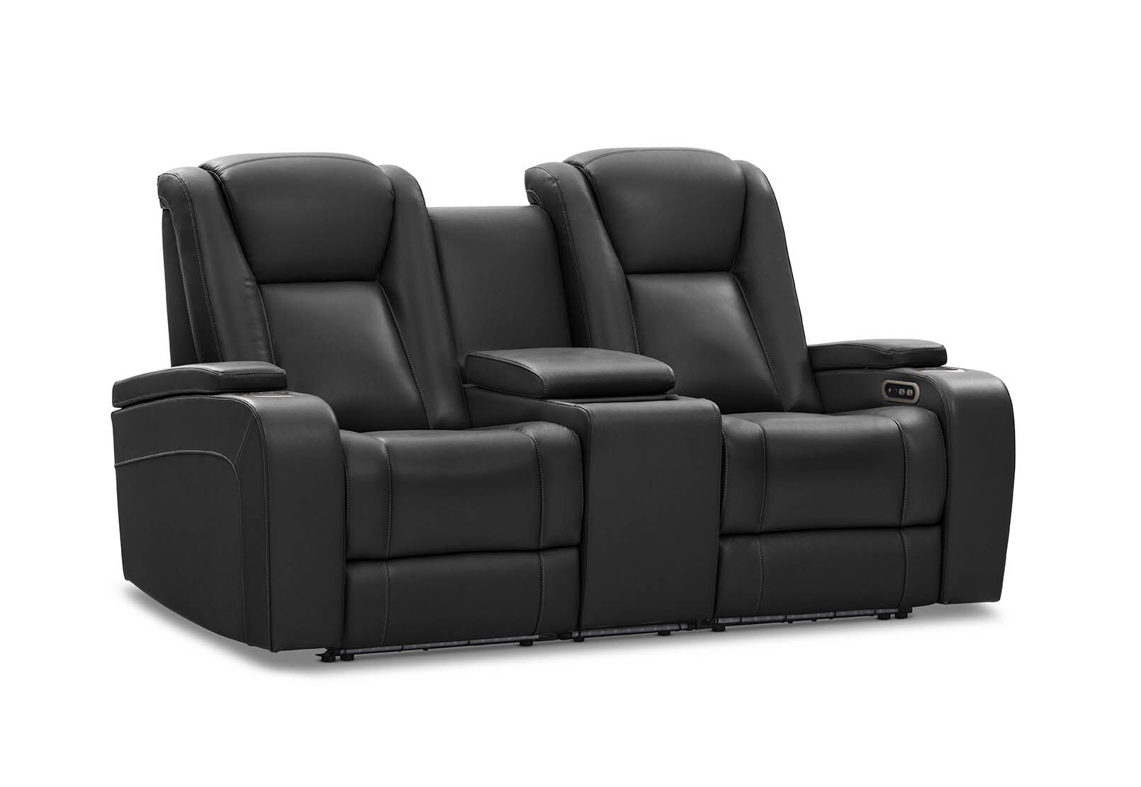 SENTINAL MK2 LEATHER - 2 Seater with 2 Electric Recliners and Console SENTINAL MK2 LEATHER