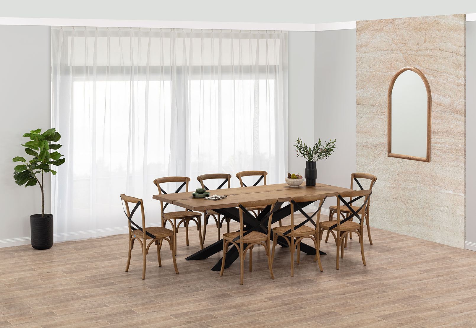 EVENDALE - 9 Piece Dining Suite with Avantee Dining Chairs. EVENDALE