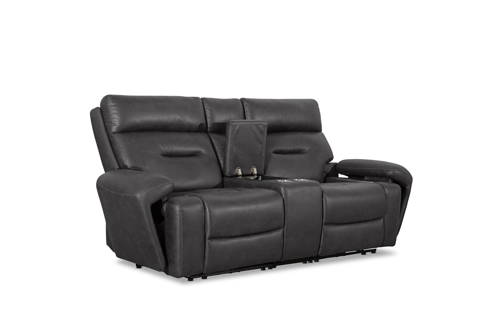 HOLLYWOOD FABRIC - Media 2 Seater with Electric Recliners & Console HOLLYWOOD FABRIC