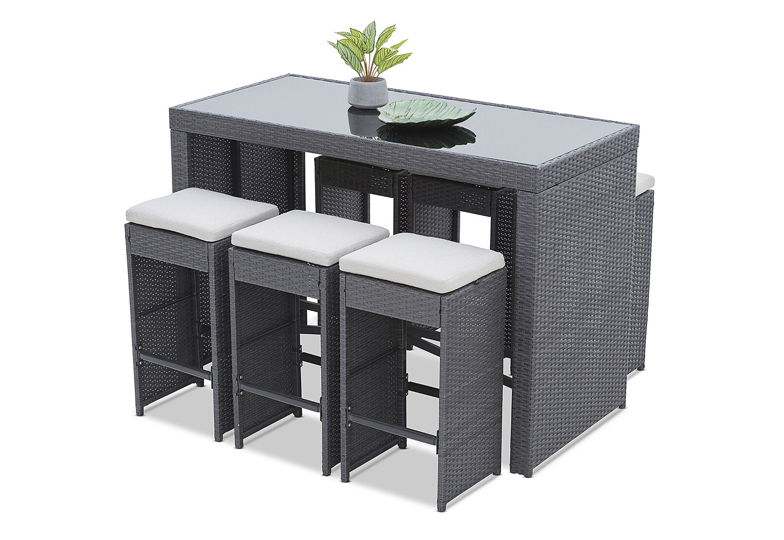 RIMINI - 7 Piece Outdoor Bar Setting RIMINI