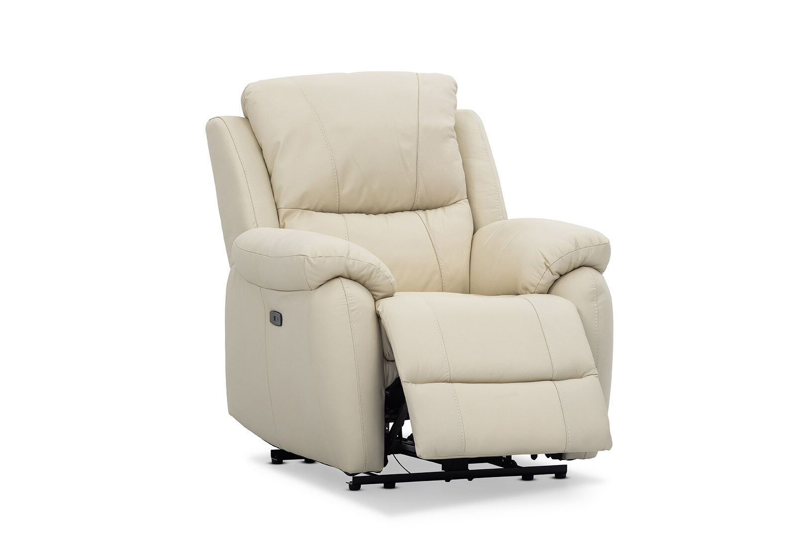 WHITE REGGIE Leather Electric Recliner