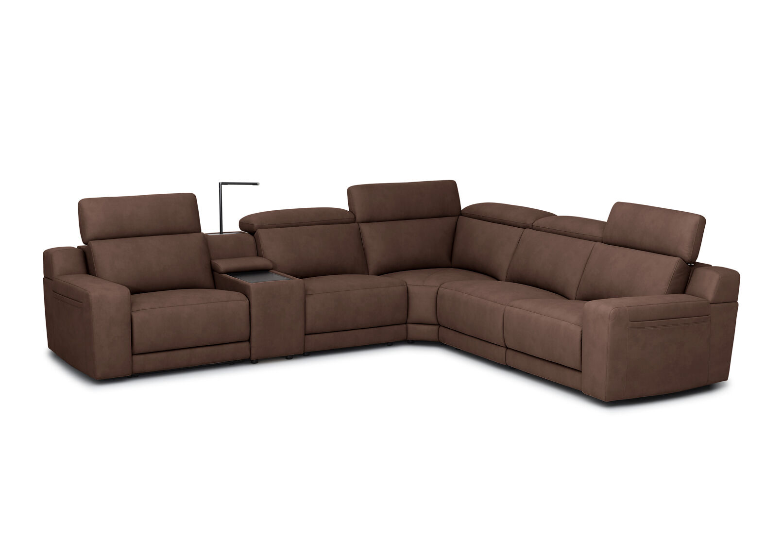 VANTRO FABRIC - Corner Lounge with 2 Inbuilt Electric Recliners and Console VANTRO FABRIC