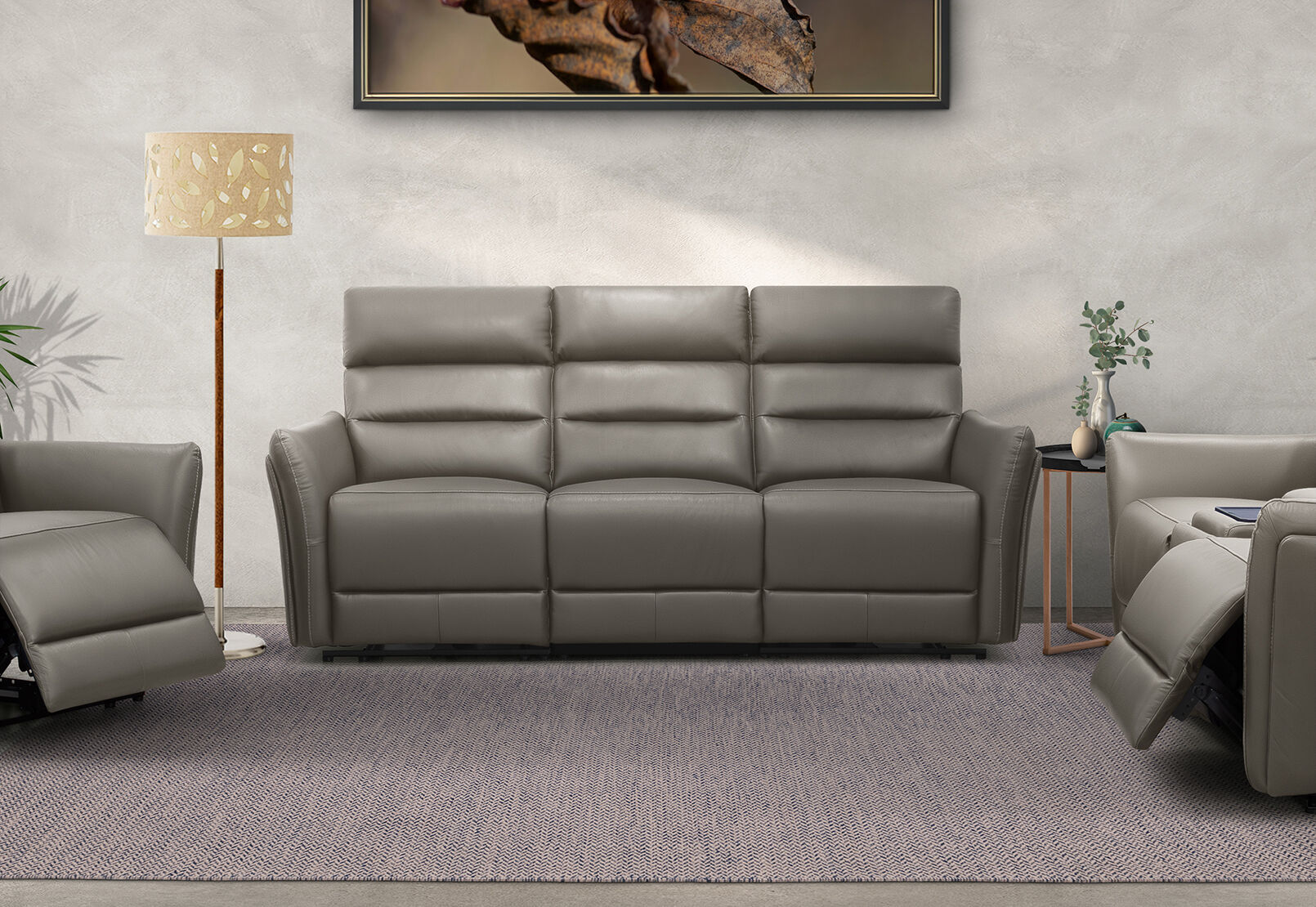 REMUS LEATHER - 3 Seater Electirc Recliners (Leather) REMUS LEATHER