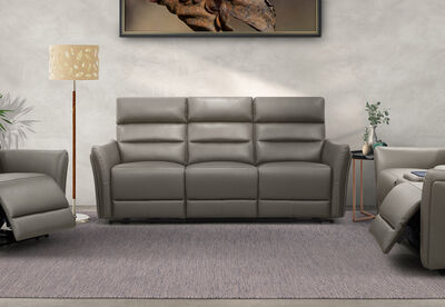 REMUS LEATHER - 3 Seater with 2 Inbuilt Electric Recliners