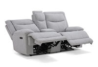 HARLINGEN FABRIC - 2 Seater Eectric Recliners with Console HARLINGEN FABRIC