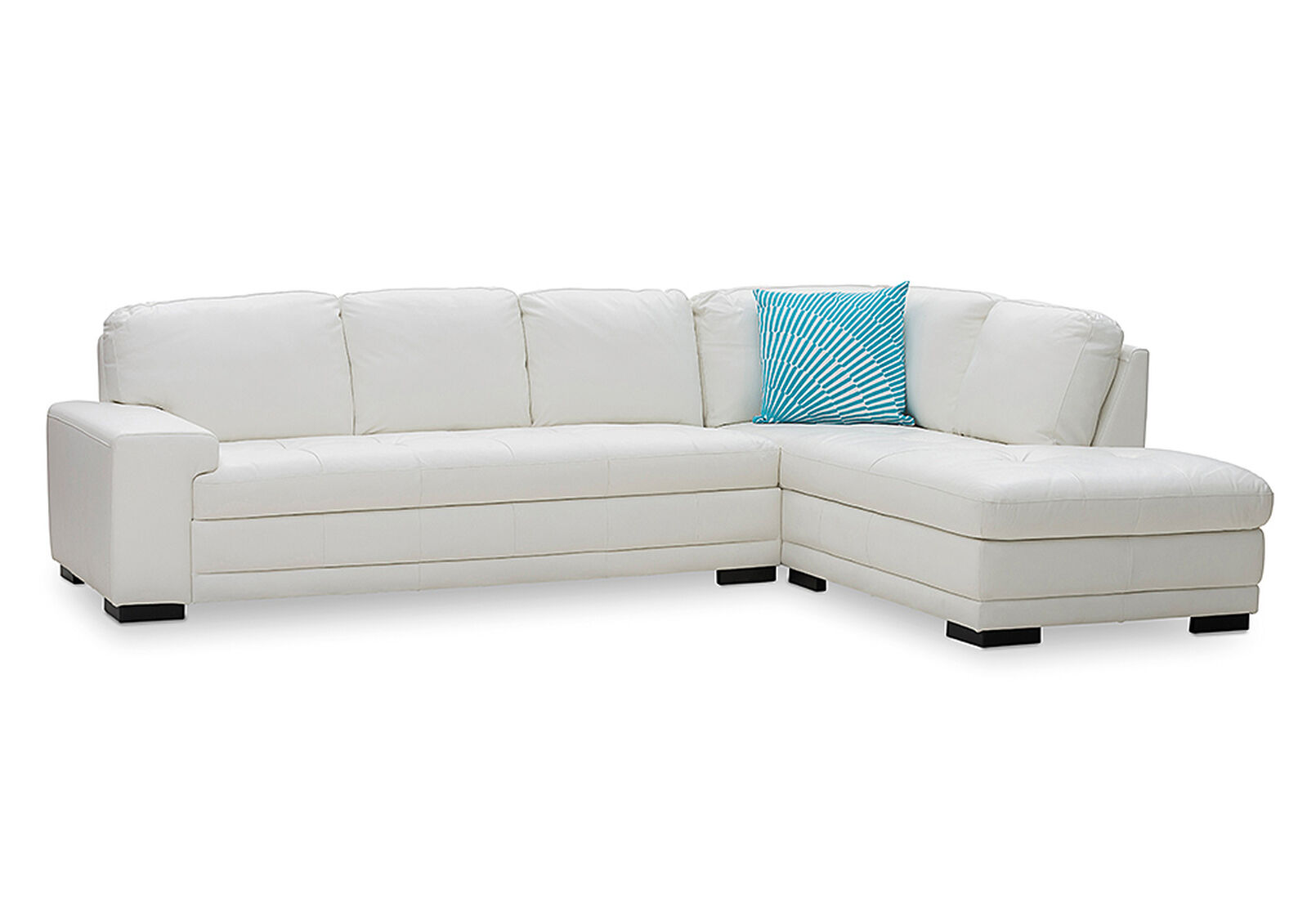 PURE WHITE DELILAH Leather 3 Seater Corner Chaise