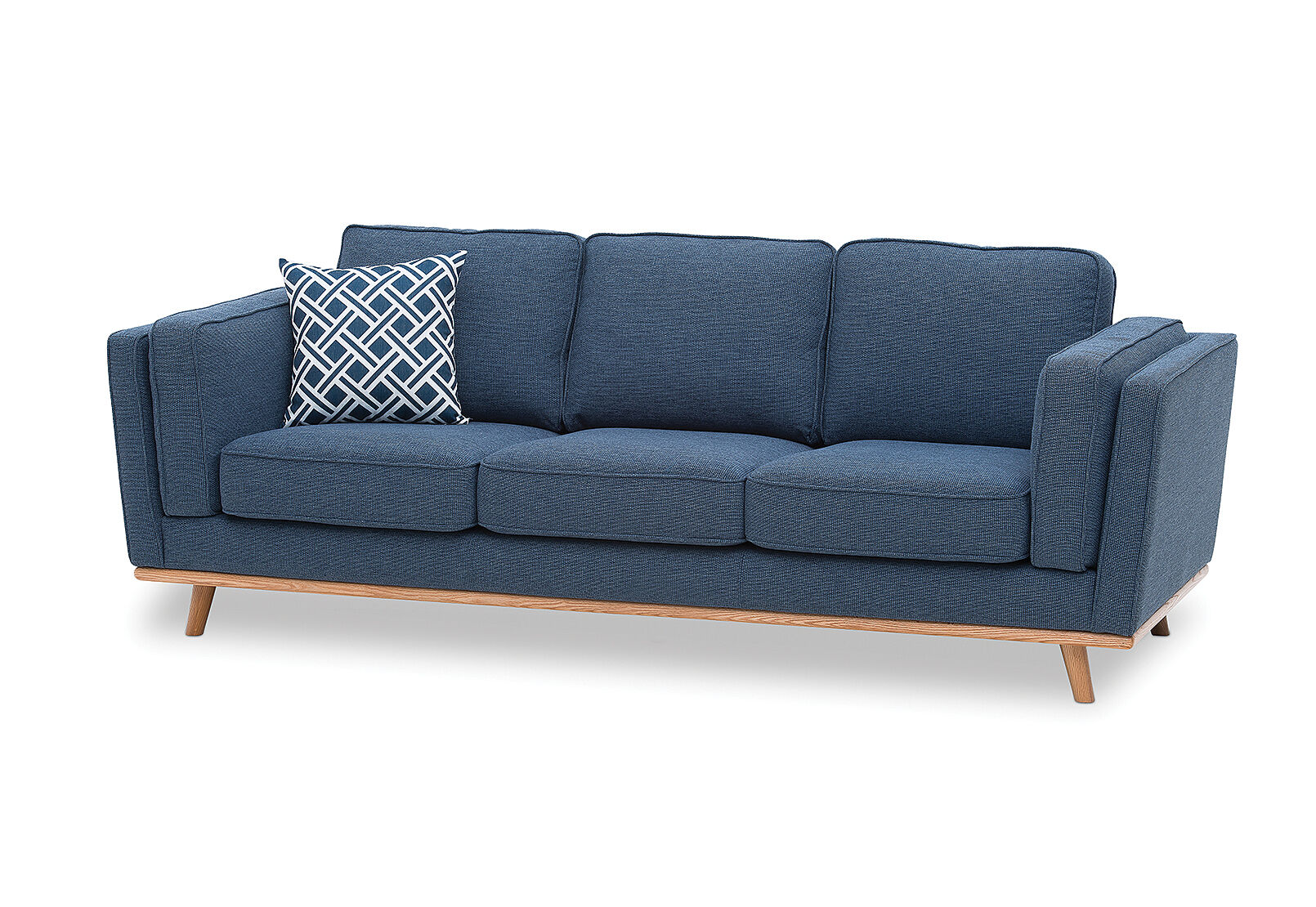 BLUE LORAS Fabric 3 Seater Sofa
