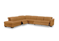 LUCIANO - Leather Corner Lounge with 3 Inbuilt Electric Recliners and Left-Hand Facing Chaise LUCIANO