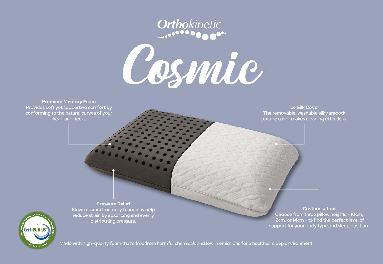 ORTHOKINETIC - COSMIC PILLOW - MEDIUM ORTHOKINETIC
