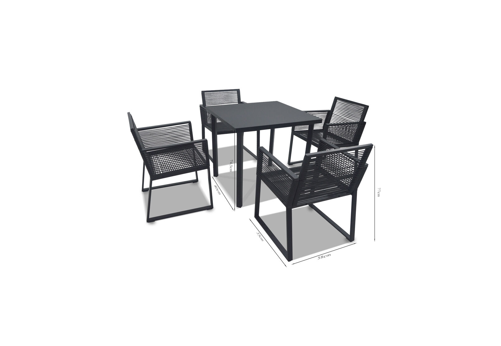 JANIERO - 5 Piece Outdoor Dining Setting JANIERO