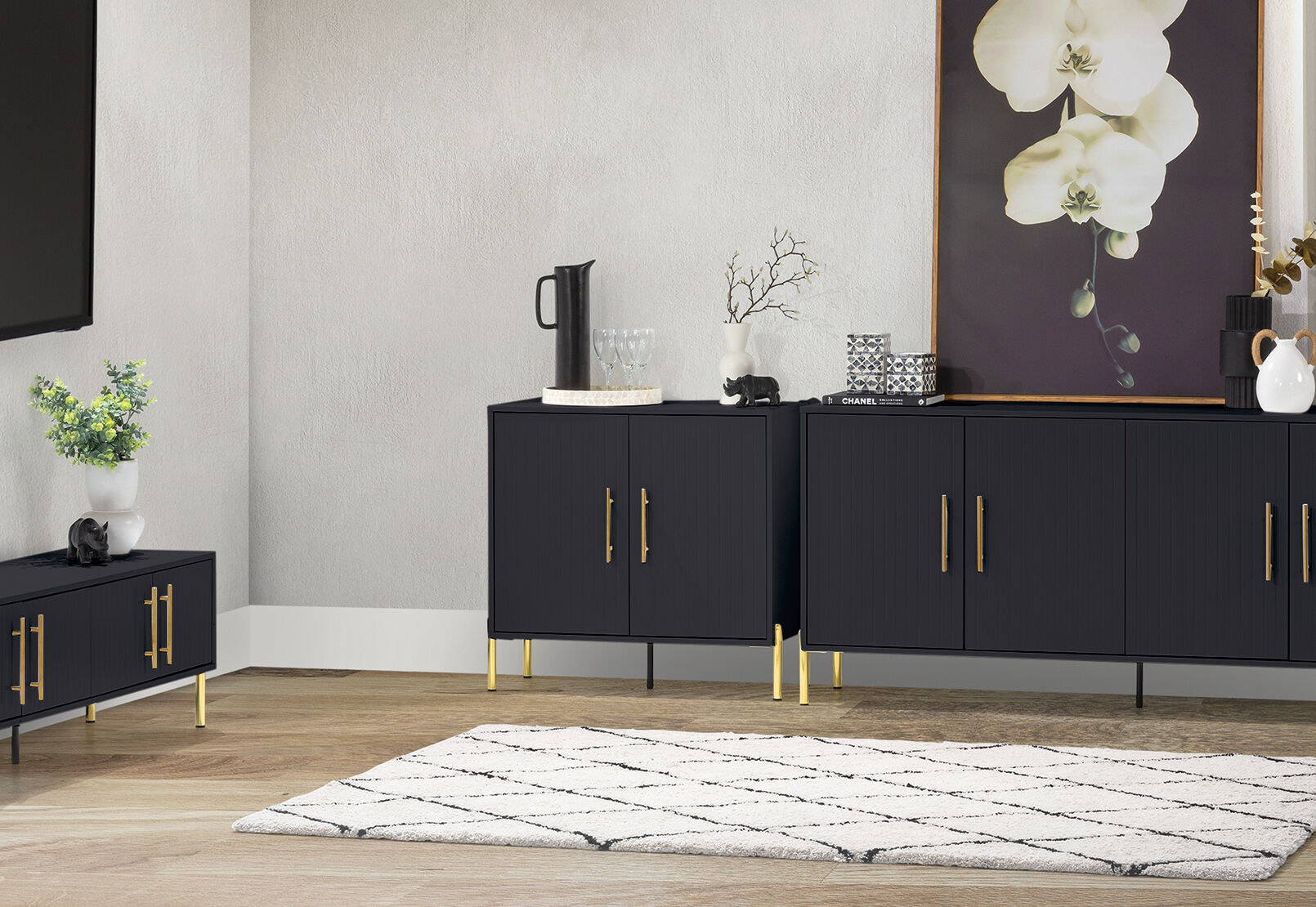 DELGADO - Black Wine Cabinet DELGADO