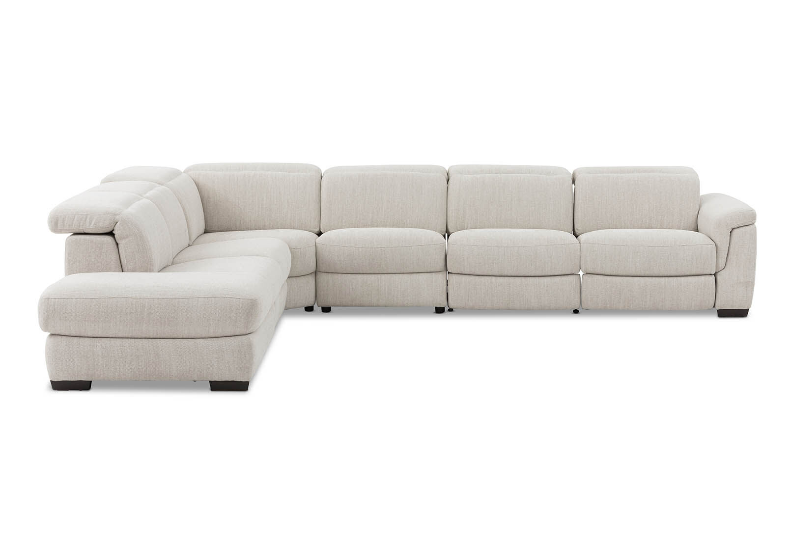 LUCIANO - Fabric Corner Lounge with 3 Inbuilt Electric Recliners and Left-Hand Facing Chaise LUCIANO