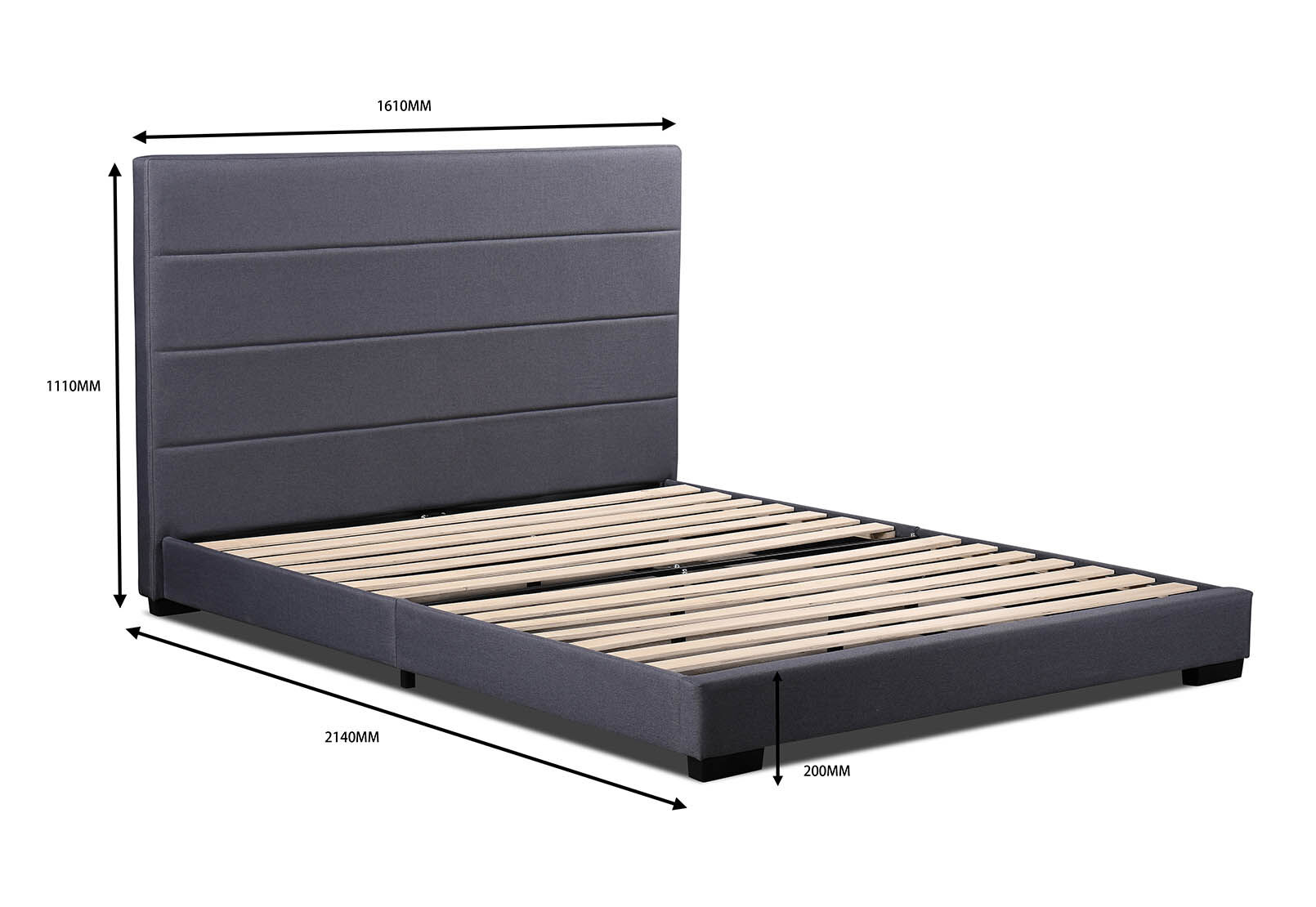 CHARCOAL SIMMONS Queen Bed