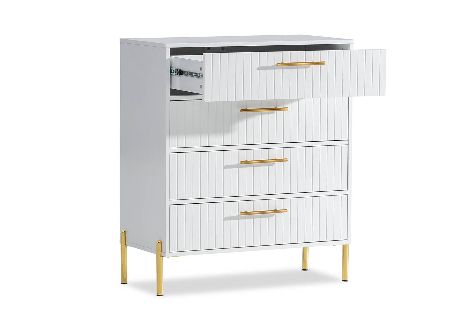 DELGADO - White 4 Drawer Tall Chest DELGADO