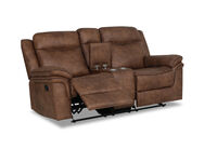 TULSA FABRIC - 2 Seater Manual Recliners with Console TULSA FABRIC