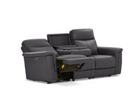 SERGIO LEATHER - 3 Seater with 2 Inbuilt Electric Recliners SERGIO LEATHER