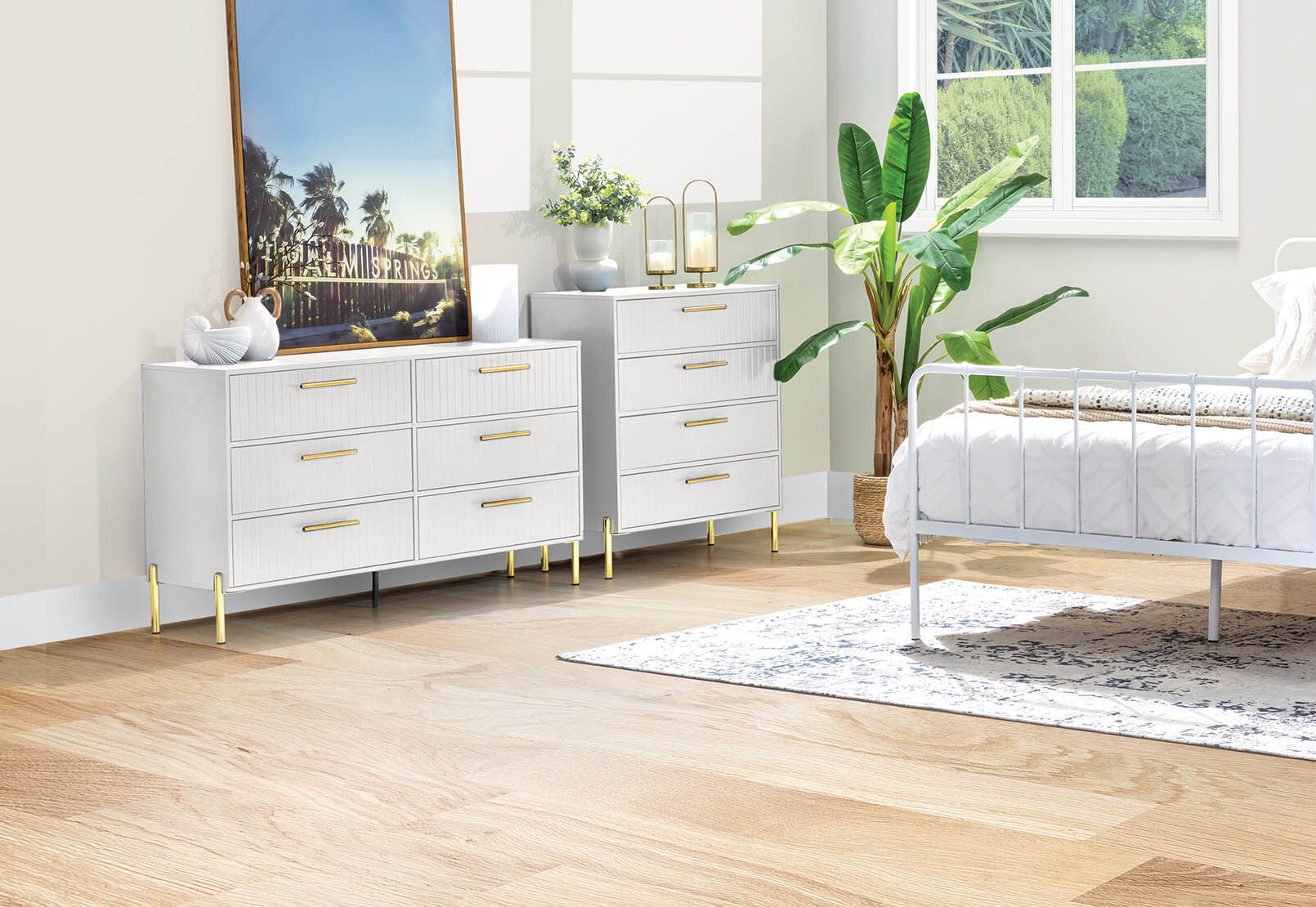 DELGADO - White 4 Drawer Tall Chest DELGADO