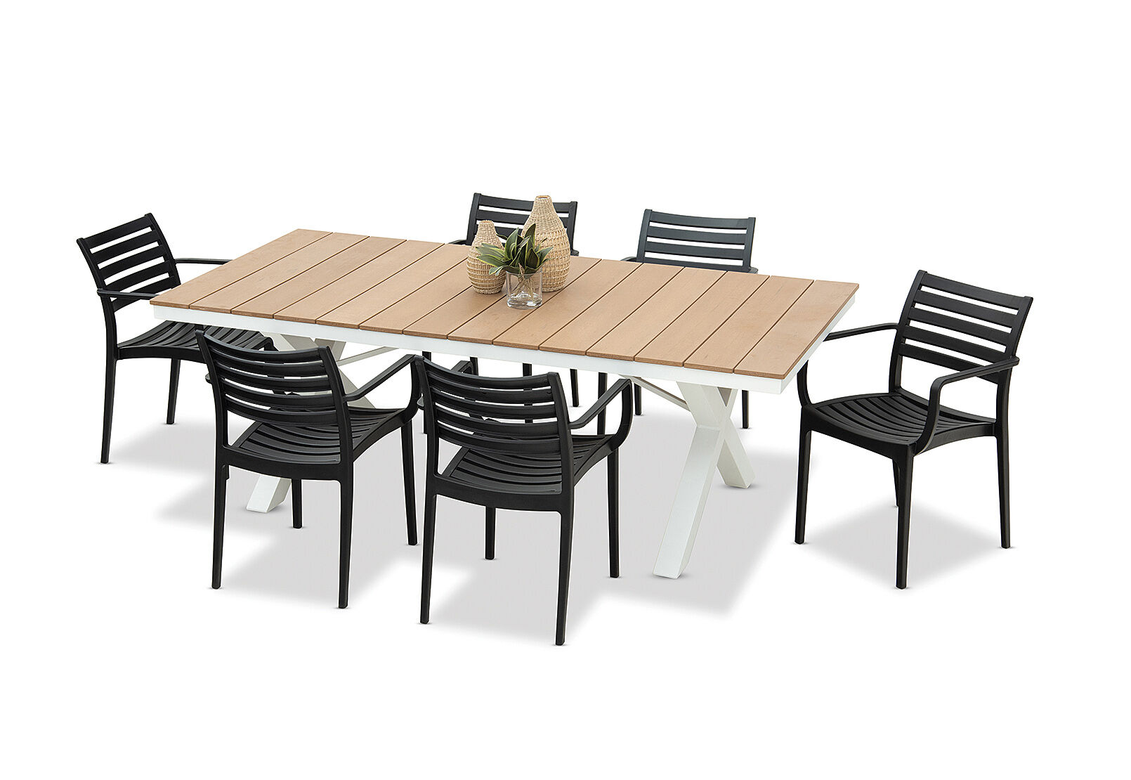 ELWOOD - 7 Piece Outdoor Dining Setting with Lyla Chairs ELWOOD