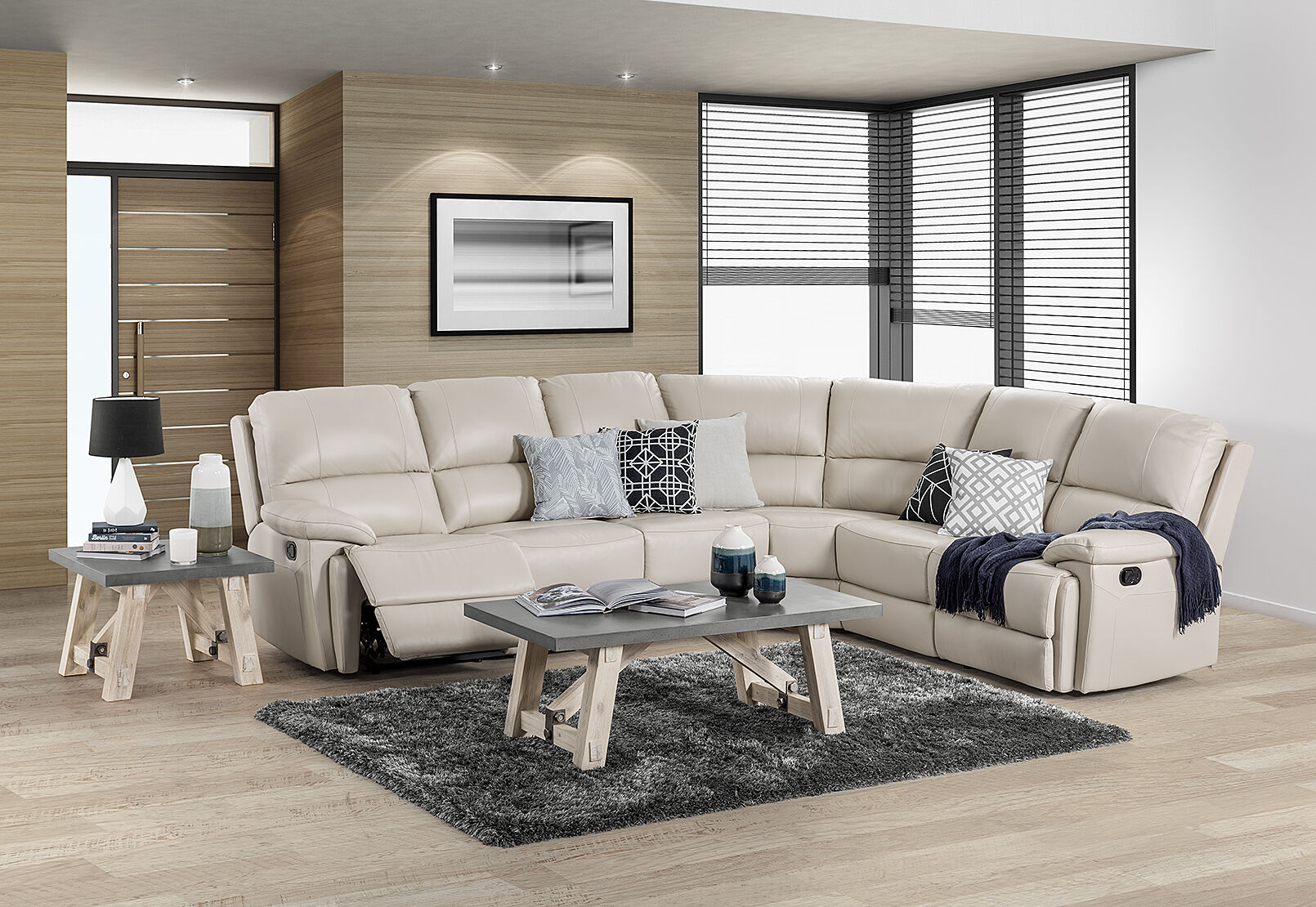 Lannister Leather Corner Lounge Amart Furniture