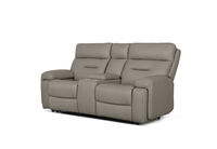 HOLLYWOOD LEATHER - Media 2 Seater with Electric Recliners & Console HOLLYWOOD LEATHER