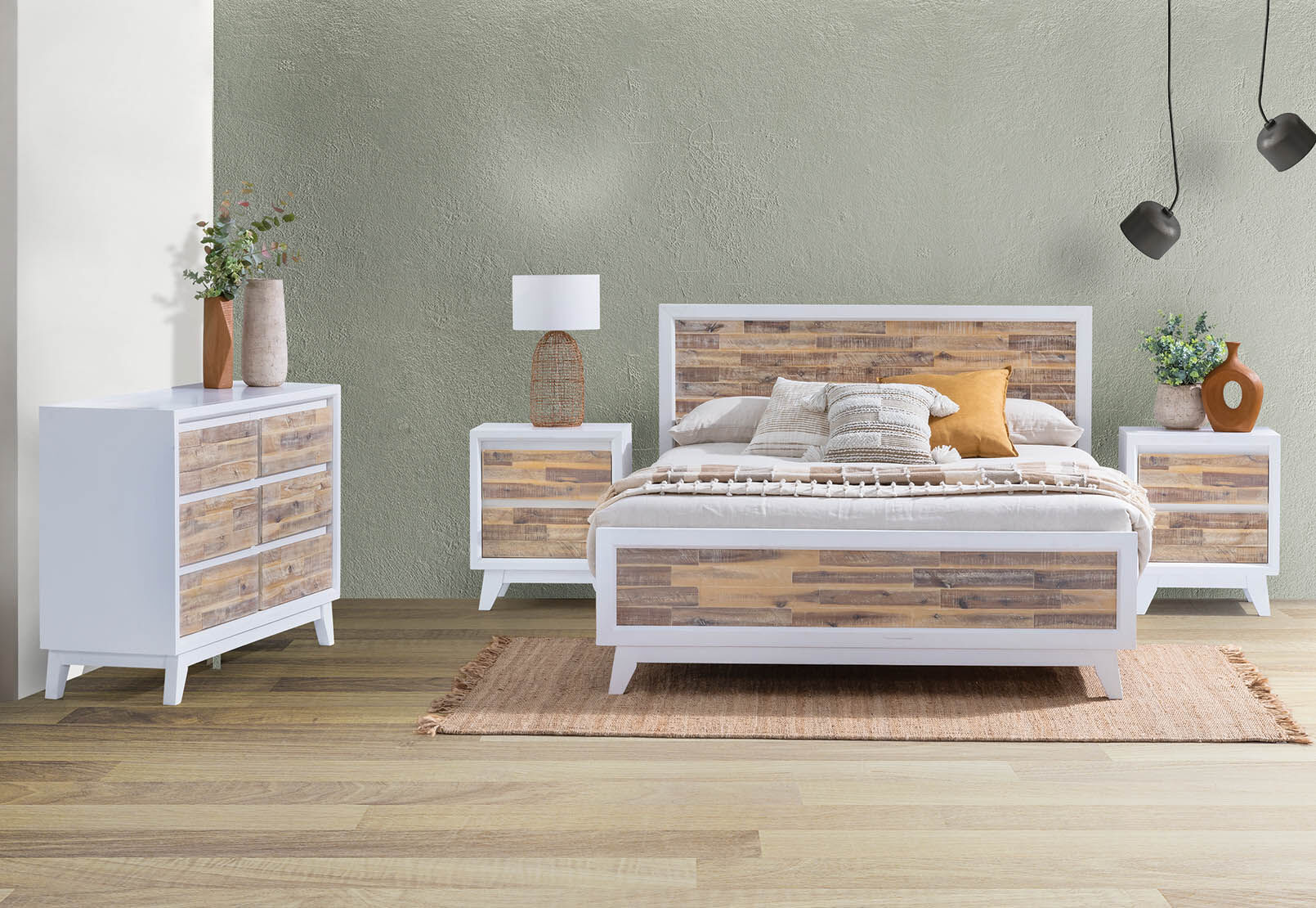 TULUM - 4 Piece King Bed Dresser Suite TULUM