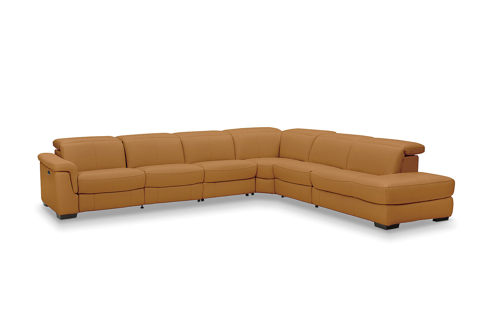 LUCIANO - Leather Corner Lounge with 3 Inbuilt Electric Recliners and Right-Hand Facing Chaise LUCIANO