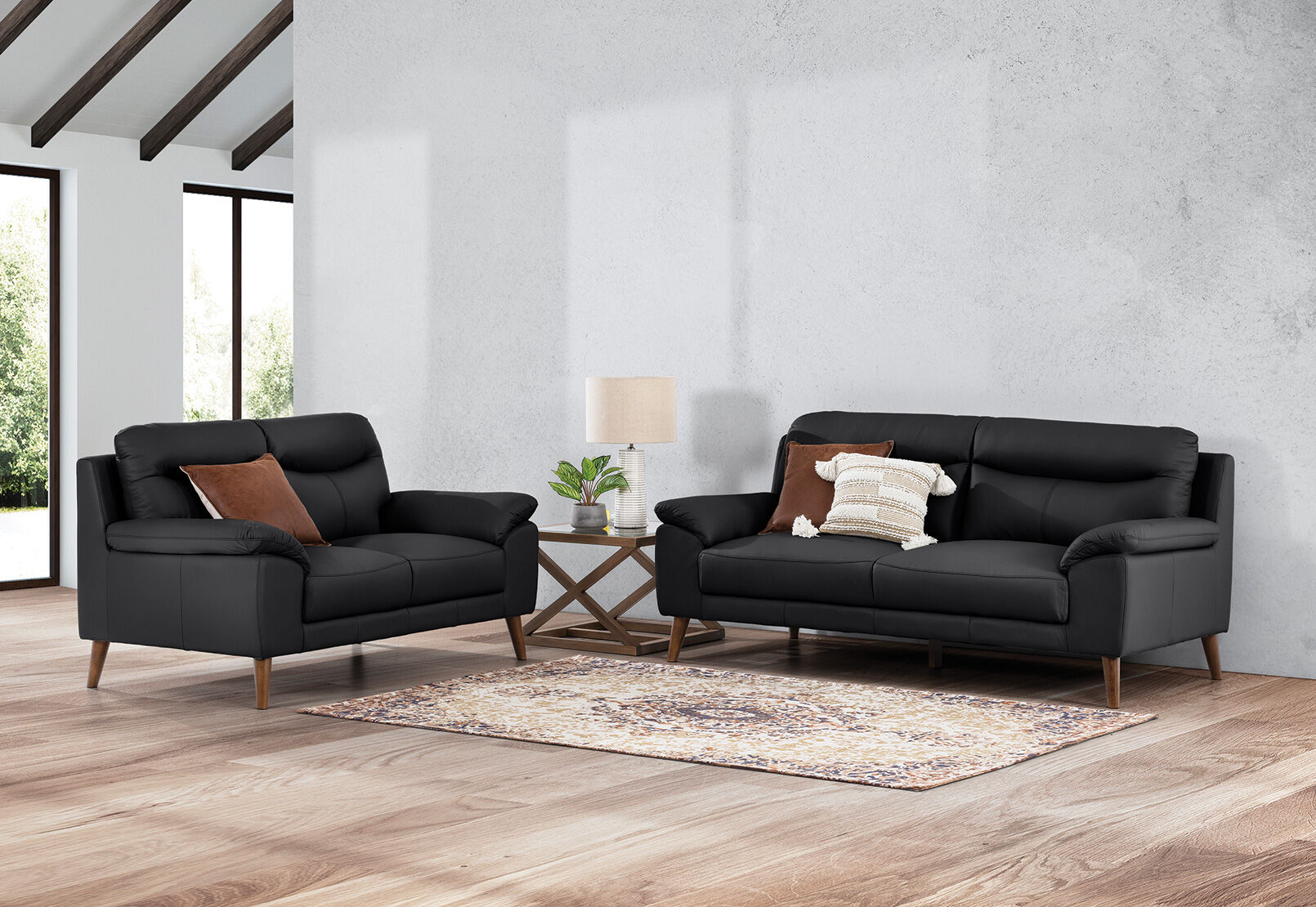 CASPIAN Leather Sofa Pair