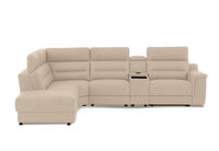 JEFFRIES FABRIC - Corner Lounge with Inbuilt Electric Recliner and LHF Chaise JEFFRIES FABRIC