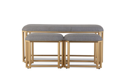 OTTAWA - Grey Bench and Stool Set