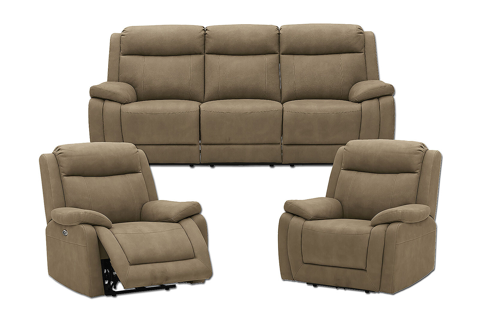 San Marco Fabric 3 Piece Recliner Suite Buy At Amart