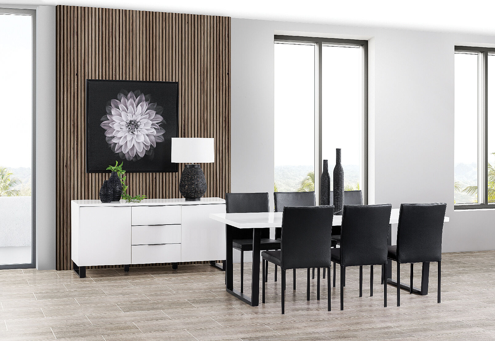 BLACK GLACIAL 7 Piece Dining Suite