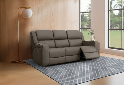 CAPALDI LEATHER - 3 Seater Sofa with 2 Inbuilt Electric Recliners