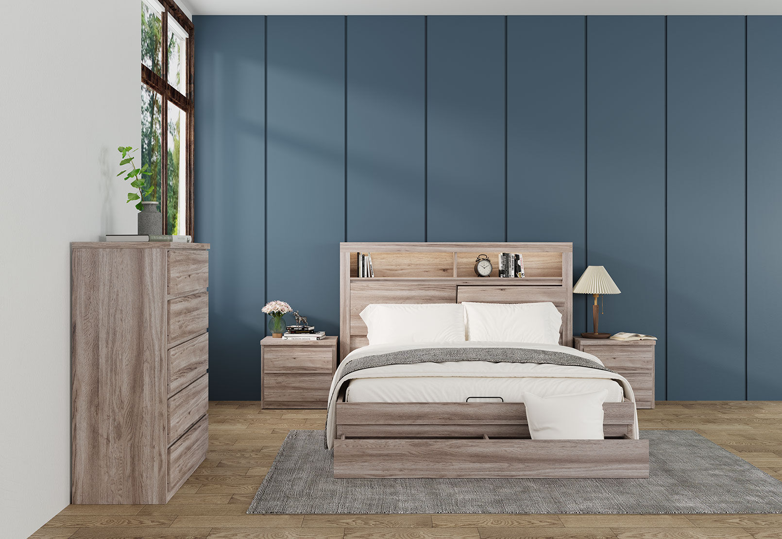KINCAID - 4 Piece Queen Tall Chest Bedroom Suite. KINCAID