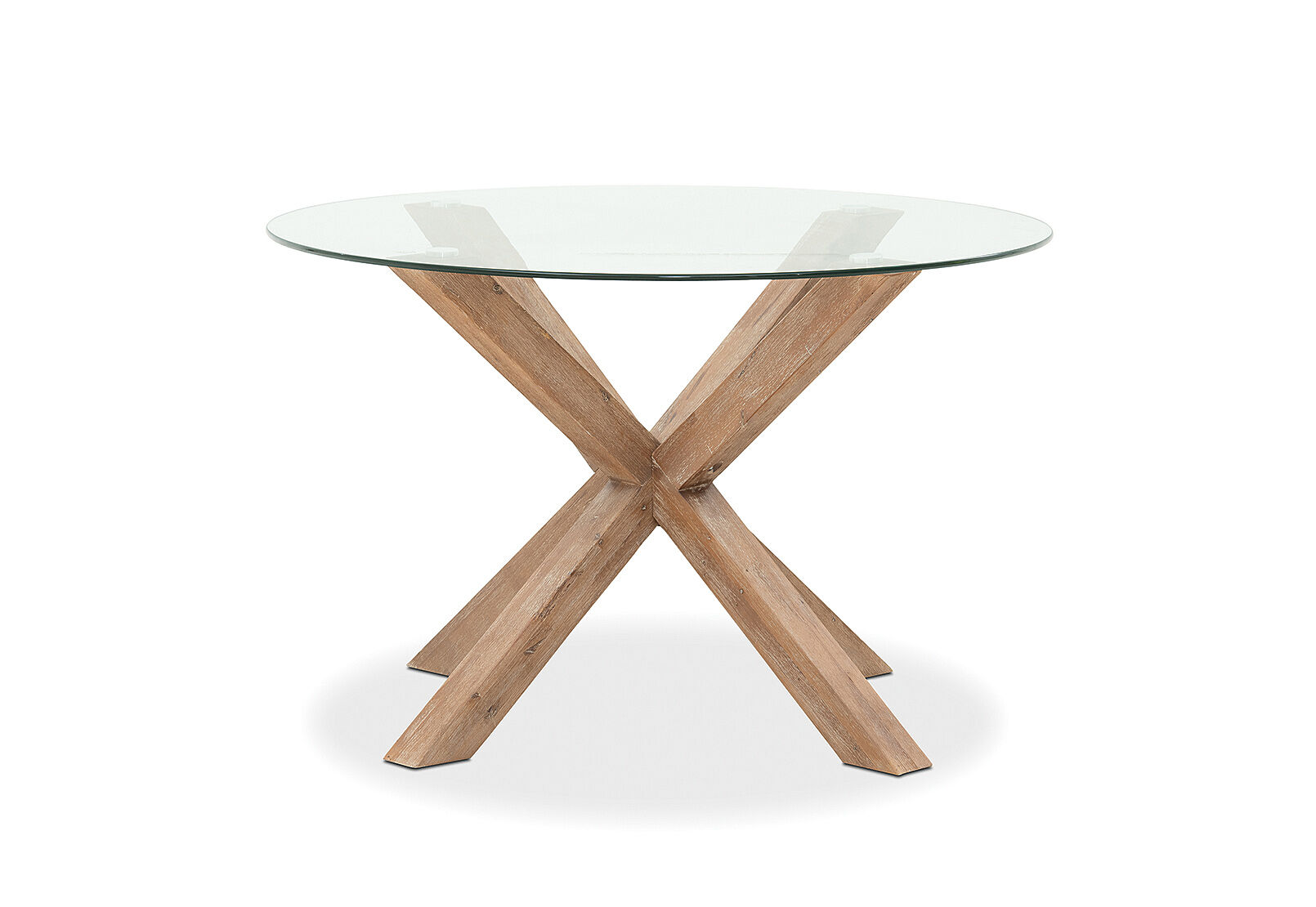 PROMENADE - 1200 Round Glass Top Dining Table PROMENADE