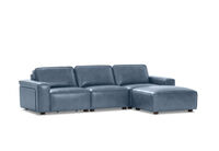 BARTELLE LEATHER - 3.5 Seater Sofa with Ottoman. BARTELLE LEATHER
