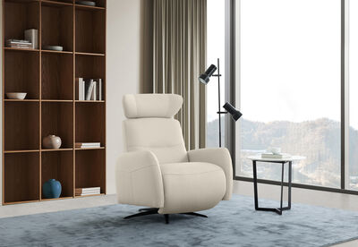 ALDRICH LEATHER - Swivel Electric Recliner
